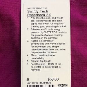 Lululemon Swiftly Tech Racerback